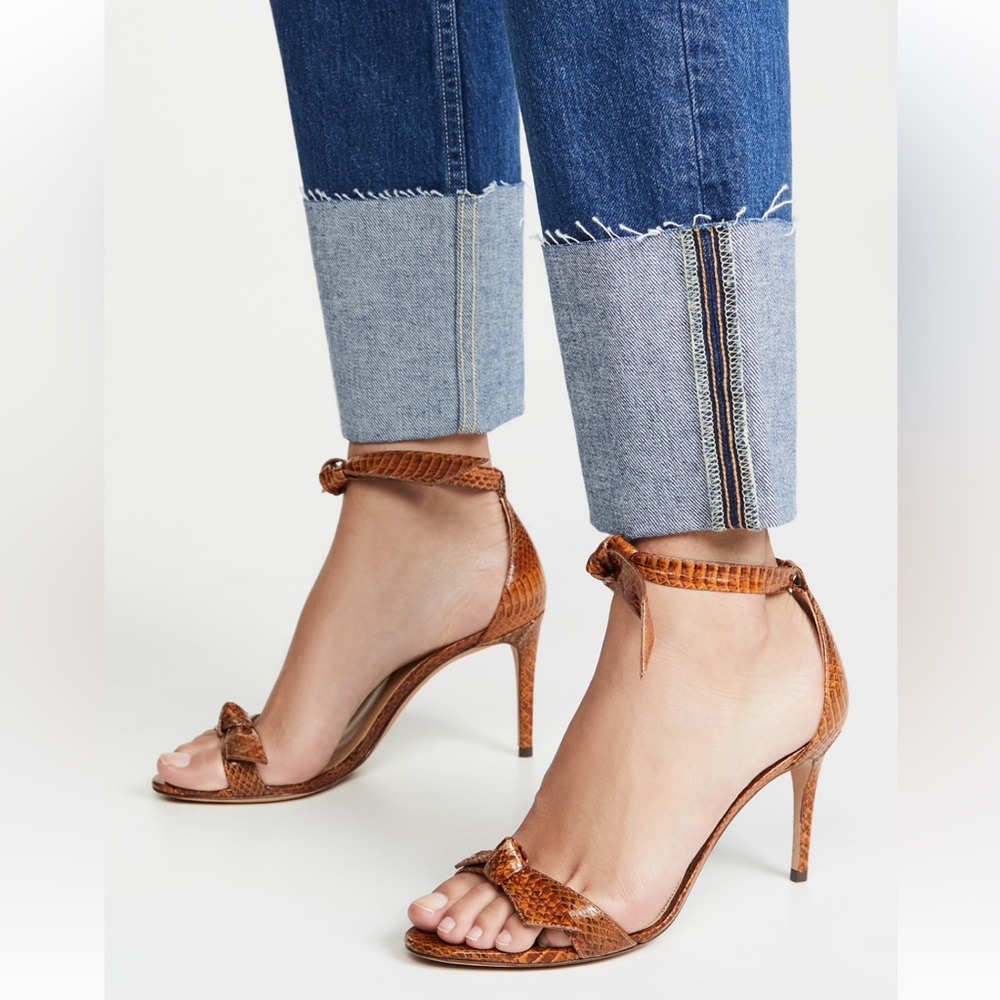Alexandre Birman Clarita 85 Exotic Sandal size 37.5 IT/ 7.5 US Walnut color